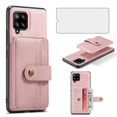Imagem de Asuwish Capa de telefone para Samsung Galaxy A42 5G capa carteira com protetor de tela de vidro temperado e porta-cartão de crédito RFID acessórios de celular de couro A 42 G5 42A S42 4G 2021 mulheres