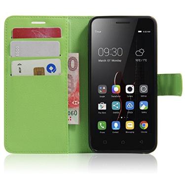 Imagem de Capa carteira Lenovo Vibe C/A2020, capa carteira flip de couro PU premium com compartimento para cartão, suporte e fecho magnético [capa interior à prova de choque de TPU] Compatível com Lenovo Vibe