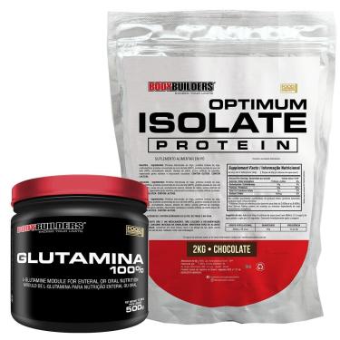 Imagem de Kit Optimum Isolate Whey Protein 2kg  +  Glutamina  500g - Bodybuilders-Unissex
