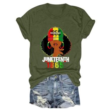 Imagem de Juneteenth Camiseta feminina Black History Emancipation Day Shirt 1865 Celebrate Freedom Tops Graphic Summer Casual, A1a-ag, GG