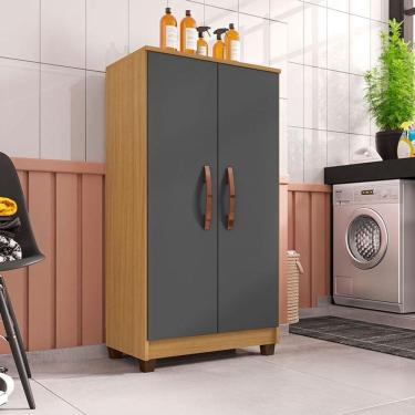 Imagem de Armário Multiuso Ambiente Sergipe Carvalho Americano Grafite - Incorplac