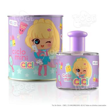 Imagem de Perfume Infantil Cici Bela Ciclo Mini Deo Colônia Com Lata Personalizada Presente 100Ml