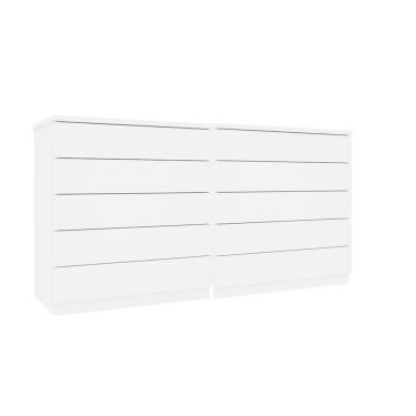 Imagem de Cômoda 10 Gavetas Espresso Móveis Branco