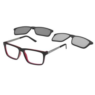 Imagem de Armação De Óculos Mormaii Swap 6 Clip On M6132aa955 Preto Fosco-Masculino