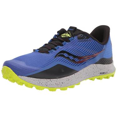 Imagem de Saucony Tênis de corrida masculino Peregrine 12 Trail, Raz/Ácido Azul, 38