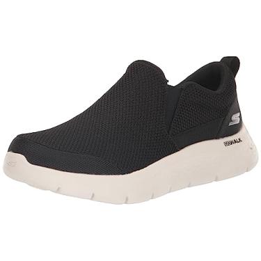 Imagem de Skechers Tênis masculino Gowalk Flex-Athletic sem cadarço casual com espuma resfriada a ar, Preto/branco, 43