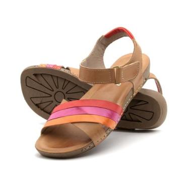 Imagem de Sandália Flatform Goa Em Couro Gales Camel - 14276Gc - Andacco