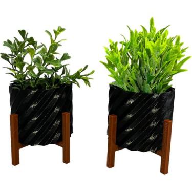 Imagem de Enfeite Kit Vaso Planta Cachepot Mesa Sala Decoração Rack - Sttark, Va
