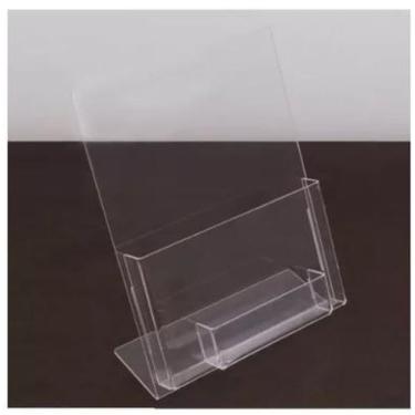 Imagem de Display Porta Folder A5 (15x21) Acrílico Com Porta Cartão 1peça - AGV 