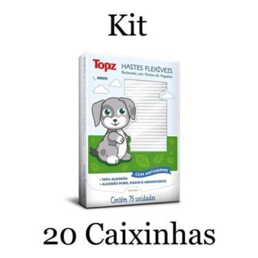 Imagem de Cotonete Para Bebê Topz Baby Com 75 Und - Kit Com 20 Caixas - Cremer