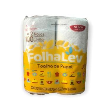 Imagem de Papel toalha Folhalev 50 folhas 2un