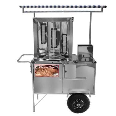 Imagem de Carrinho de Churrasco Grego Cefaz Inox Rodas Pneumáticas e Toldo L20P/