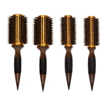 Imagem de KIT4 escovas termicas metalicas profissionais mg marco boni - Genérico