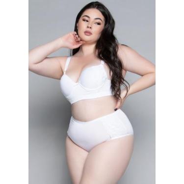 Imagem de Conjunto Lingerie Plus Size Luxo Com Bojo - WLS Modas, XL, Branco