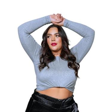 Imagem de Blusa Feminina Plus Size Manga Longa Segunda Pele Básica - VESTI SP, C