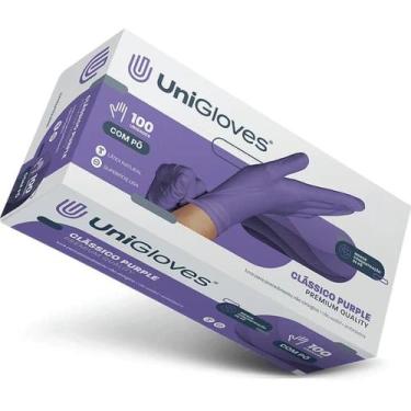 Imagem de Luva Descartável Látex c/ Pó p/ Procedimento UniGloves Caixa C/ 100 Un