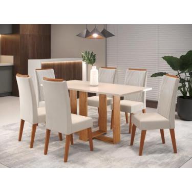 Imagem de Mesa de Jantar Retangular Kavic com 6 Cadeiras Madeira Maciça Vegas - 
