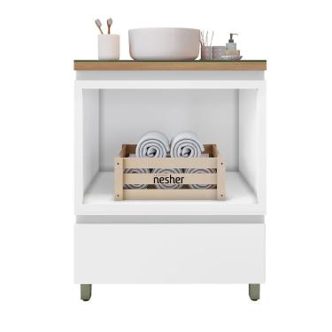 Imagem de Gabinete de Banheiro 70cm com Caixa Organizadora Rainha 70cm MDF Nesher