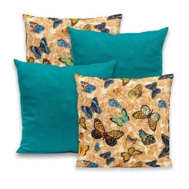 Imagem de Kit 4 Capas de Almofada 40x40 Zíper Gorgurinho Lisa e Estampada - BEM 