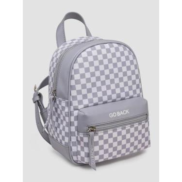 Imagem de Mochila Feminina Pequena Cinza Chess - Go Back