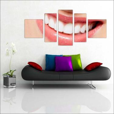 Imagem de Quadro Decorativo Dentista Consultórios Decoração Odontologia 5 Peças 