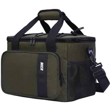 Imagem de MIER Mens Lunchbox for Work Insulated 24 Cans/15L Large Lunch Bags Leakproof Adult Women Lunch Box Coolers for Travel Beach Picnic Office, Dark Green