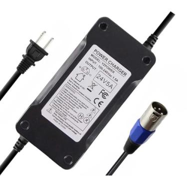 Imagem de Abakoo Carregador de bateria 24V 5A, 24BC5000TF-1, adaptador de carregador Jazzy para conector XLR macho de 3 pinos Lakematic para Jazzy 1107,1121, 1121 HD, 614, 614 HD