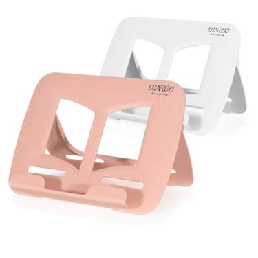 Imagem de Suporte de livros – Suporte de documentos ajustável e portátil para cozinha, leitura, mesa, livros de cozinha, livros de música, iPads, laptops com várias posições e clipes de página, elegante e