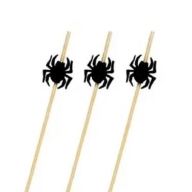 Imagem de Pick Decorativo - Aranha Preta - 12 cm - Halloween - 12 unidades - Cro