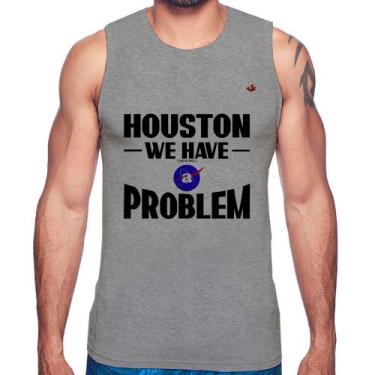 Imagem de Regata Houston, we have a problem - Foca na Moda, Cinza, P