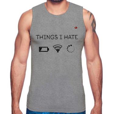 Imagem de Regata Things I Hate - Foca na Moda, Cinza, GG