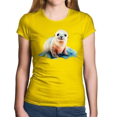 Imagem de Baby Look Algodão Foca Bebê - Foca na Moda, Amarelo, GGG