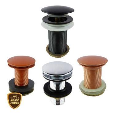 Imagem de Válvula Click Up Inteligente Em Aço Inox Pia Cuba 7/8  Cores - Confian