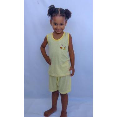 Imagem de Conjunto Pijama Infantil Tecido PV Amarelo tamanho RN ao 4 - Banguelim