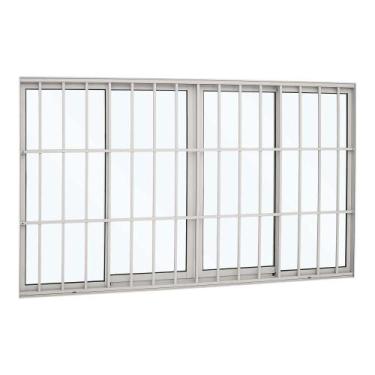 Imagem de Janela de Correr Grade Classic em Alumínio 100 x 150 x 9,4 cm 4 Folhas