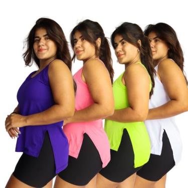 Imagem de Kit com 4 Regatas Tampa Bumbum Para Academia Treino - swg, GG