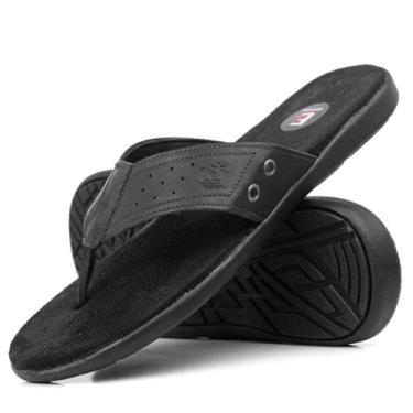 Imagem de Chinela Masculina Preto Café em Couro Super Confortável Imperdível - L