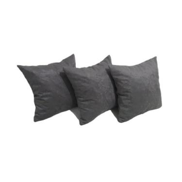 Imagem de Kit 3 Almofadas Decorativas Cheias 45x45cm com zíper Cinza -  Fabricaç