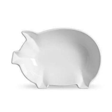 Imagem de Travessa Rasa Pequena Pig Ceramica - SCALLA CERAMICA, Branco, Oval, 1