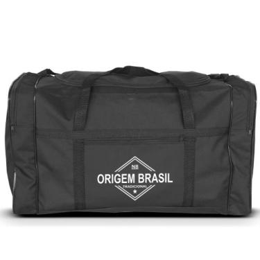Imagem de Bolsa de Viagem e Academia Média N8 Lona Origem Brasil, Preto