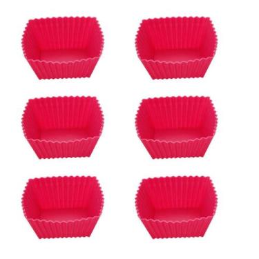 Imagem de Kit 6un forma quadrada cupcake bolinho muffin silicone - YAZI