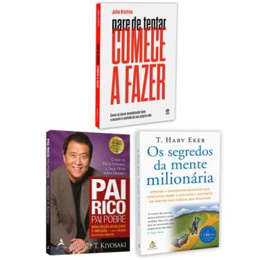 Imagem de Kit 3livros, Pai Rico, Pai Pobre + Pare De Tentar Comece A Fazer + Os 