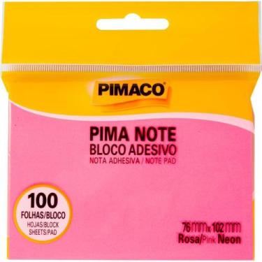 Imagem de Bloco de Recado Autoadesivo Pimanote Rosa Neon 76X102MM - 100 Folhas -