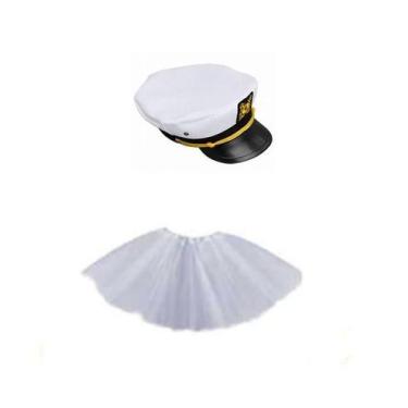 Imagem de Fantasia de Marinheira Quepe e Saia Branca - 2 Peças - CM Presentes e 