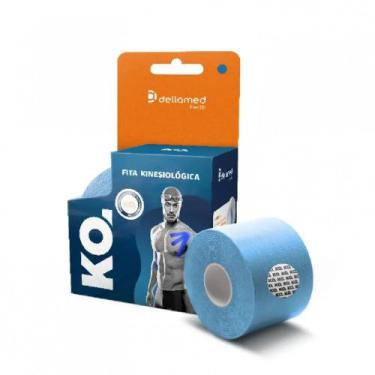 Imagem de Bandagem Elástica Adesiva Kinesiológica Dellamed Alivia Dor e Lesão Mu