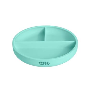 Imagem de Freso Baby Prato Alimentação Bebê Introdução Alimentar Blw Bliss Silicone Atóxico Livre De Bpa Antibacteriano Com Ventosa E Divisória Cor Verde