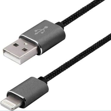 Imagem de Cabo Lightning 3m Premium para iPhone Easy Mobile Preto, Preta