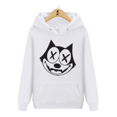 Imagem de Blusa de Moletom Canguru Gato Félix Tumblr - Wess Store, Branco, P