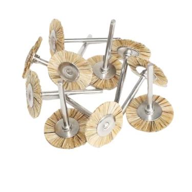 Imagem de 1 polegada 10Pcs Escova Rotativa Lixamento Polimento Polimento Moagem Roda Escova para Ferramentas Rotativas 25mm Rodada Feltro De Lã Acessórios, 10pc cerdas, com haste de 3mm