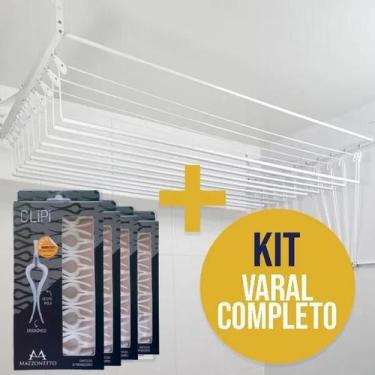 Imagem de Varal 1,00 metro com 10 varetas  + Prendedores - Varalle